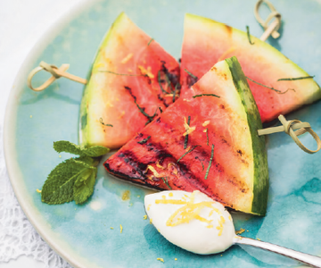 Grillierte Wassermelone mit Dip