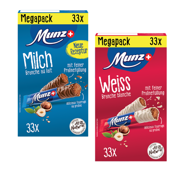 Munz Prügeli Mega-Pack Milch / Weiss / Haselnuss
