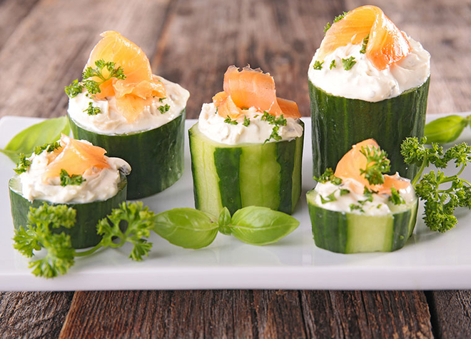 Lachs-Gurkenwürfel