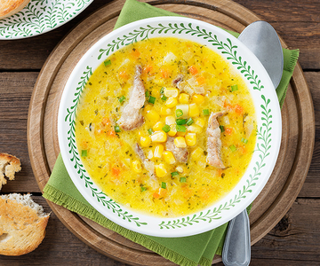 Mais-Curry-Suppe mit Poulet