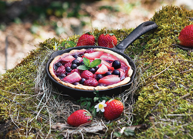 Gegrillte Beeren-Pie