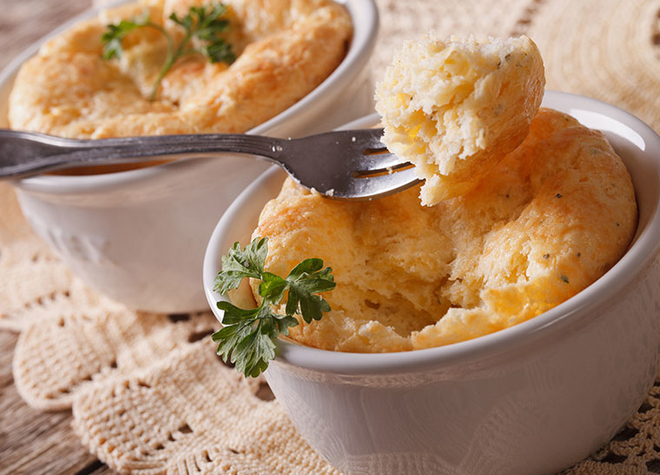 Käse-Lauch-Soufflé