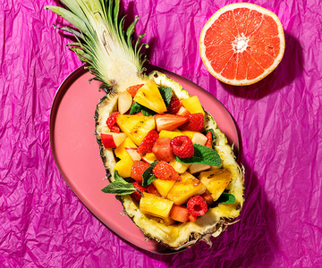 Grillierter Fruchtsalat mit Minze & Granatapfel