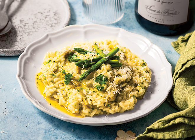 Champagner-Spargelrisotto