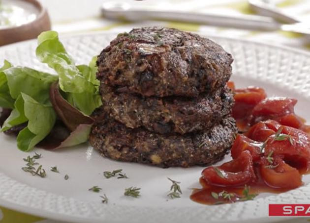 Veggie Burger mit schwarzen Bohnen