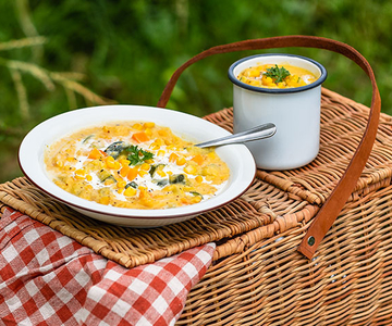 Corn-Chowder mit Kürbis