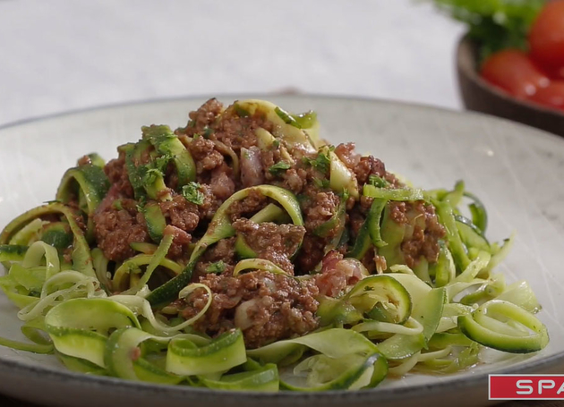 Zucchini-Spaghetti à la Bolognese