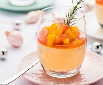 Blutorangencreme mit Zitrussalat