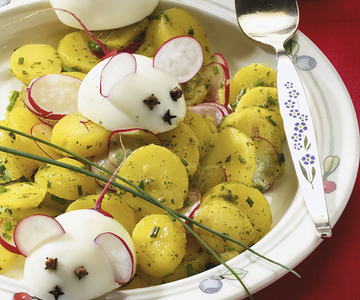Kartoffelsalat mit Eiermäusen
