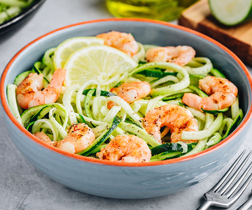 Zucchini-Artischocken-Salat mit Crevetten