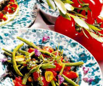 Lauwarmer Bohnen-Tomaten-Salat