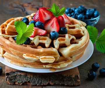 Vegane Waffeln mit Beeren