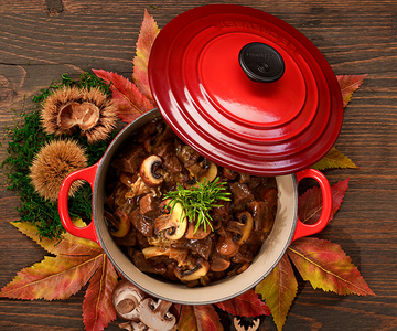 Herbstlicher Wild-Eintopf mit Marroni und Pilzen