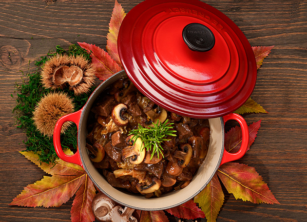 Herbstlicher Wild-Eintopf mit Marroni und Pilzen