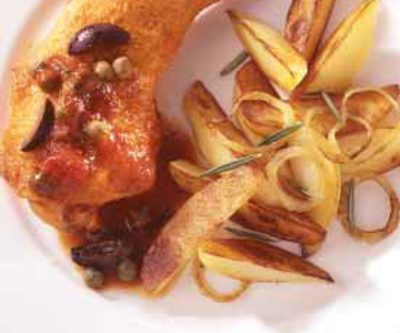 Pollo cacciatore mit Rosmarinkartoffeln