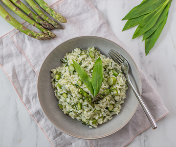 Spargelrisotto mit Bärlauch