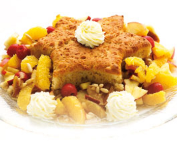 Stern-Savarin mit Fruchtsalat