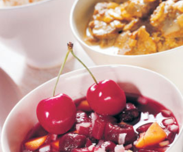 Rindscurry mit Kirschenrelish