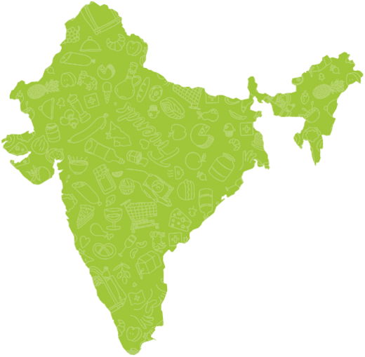 Landkarte von Indien in grüner Farbe