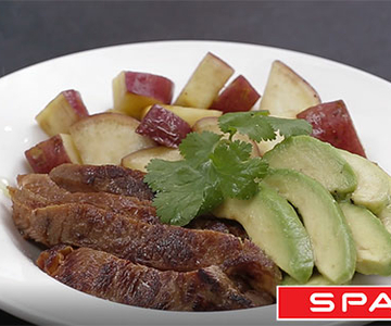 Steak mit Süßkartoffelpommes