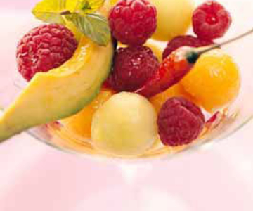 Himbeer-Melonen-Salat mit Avocado
