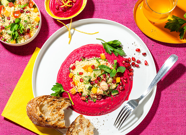 Randenpüree mit Couscous & Kräutern
