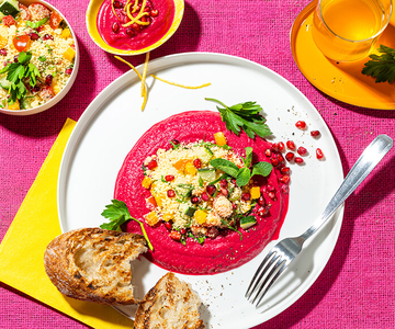 Randenpüree mit Couscous & Kräutern