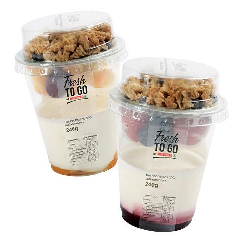 Fresh to go Joghurt mit Beeren und Cerealien